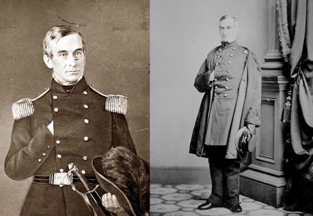 Robert Anderson (b. 1805 – d. 1875) Freemason and Major General in the U.S. Army during the American Civil War. Anderson was in command of Sumter at the time of the Confederate attack. Raised in Mercer Lodge No. 50, Trenton, N.J. May 27, 1858. He was also an honorary member of Pacific Lodge No. 233 of New York City.